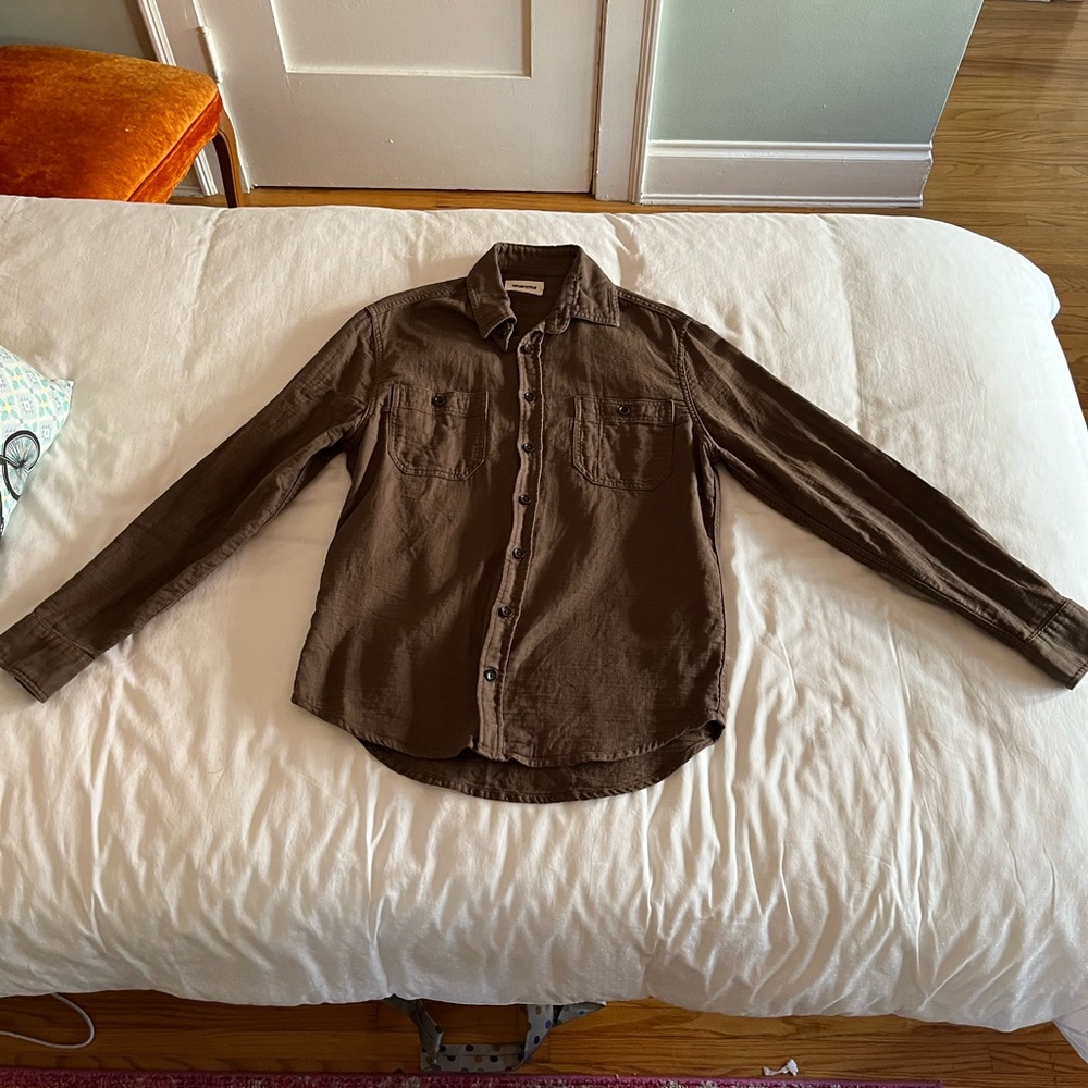 Taylor & Stitch The Utility Shirt in Walnut Double Cloth - Size CS (36)